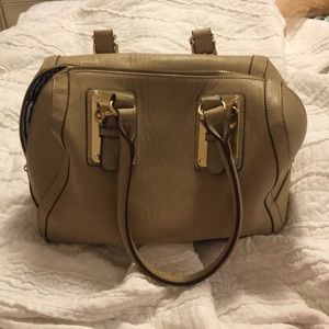 Charming Charlie Large Zipper Tan Purse